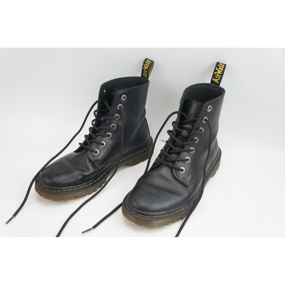 Dr. Martens Luana Boots Size 8 Black Leather Lace Up Combat Good